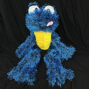 Ideal Toys Direct Blue & Yellow Frog Plush Stuffed Animal Long‎ Legs Pink Tongue